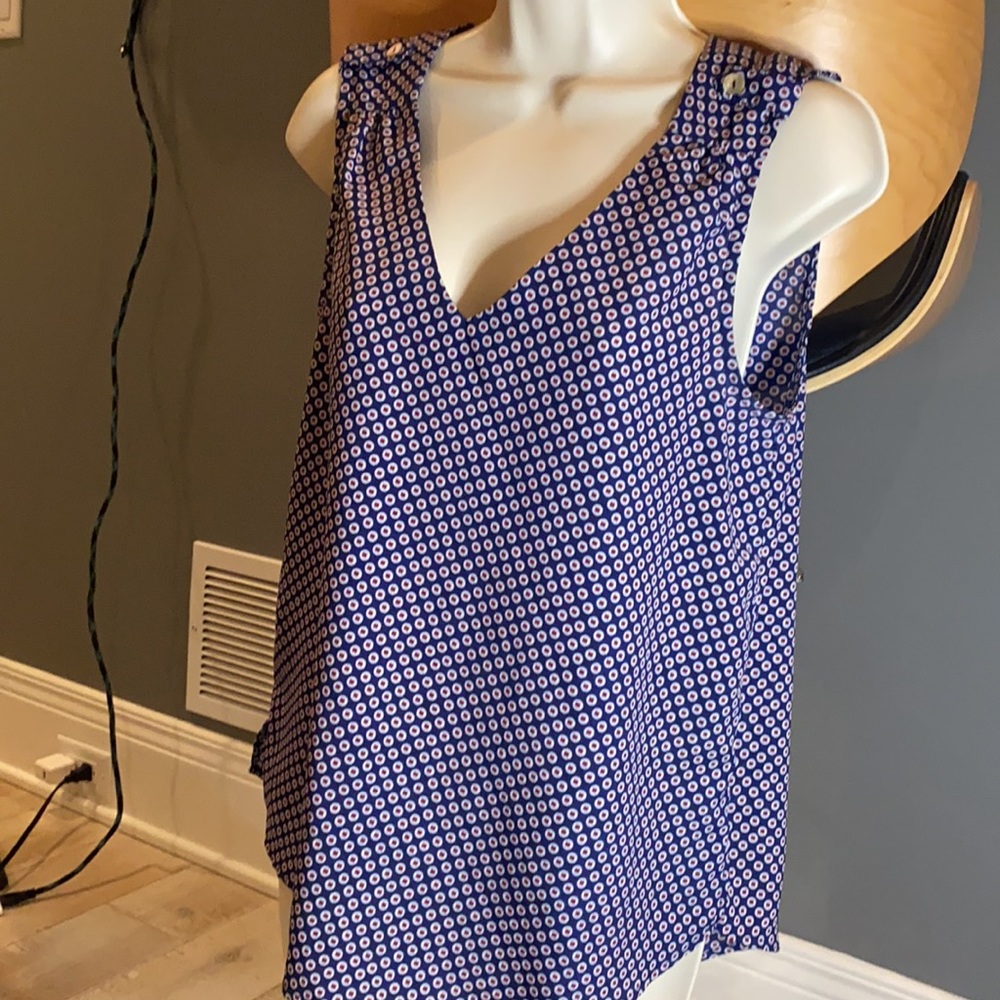 AliceBlue Blue and Red Blouse